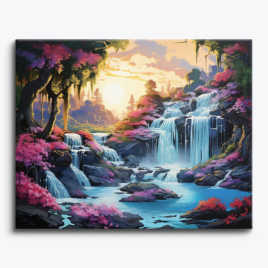 PCN 5 Floral Cascade: Waterfall of Blooms Painting 🌸