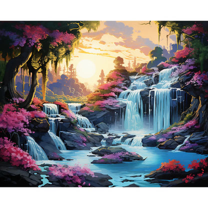 PCN 5 Floral Cascade: Waterfall of Blooms Painting 🌸