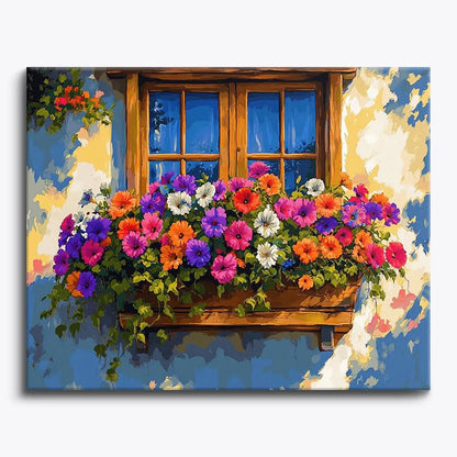 PCN 34 :🌸 Flowers at the Heart Window 💖